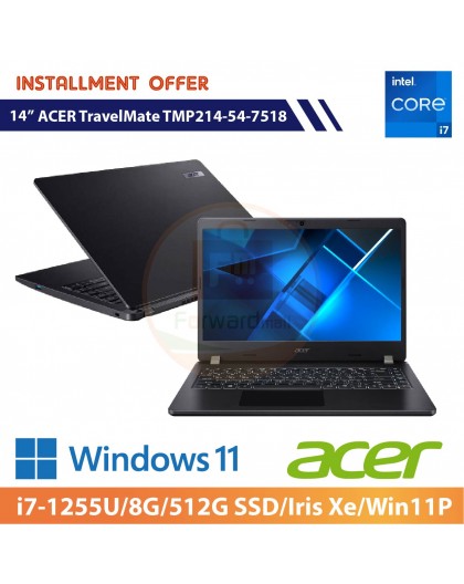 ACER TravelMate TMP214-54-7518(i7-1255U/8G/512G SSD/Iris Xe/Win11P)