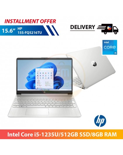 【PHIL】HP 15S-FQ5216TU, 15.6-inch (Intel Core i5-1235U, 512GB SSD, 8GB RAM)