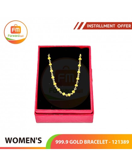 WOMEN'S 999.9 GOLD BRACELET - 121389: 17cm / 1.80錢 (6.75gr) 