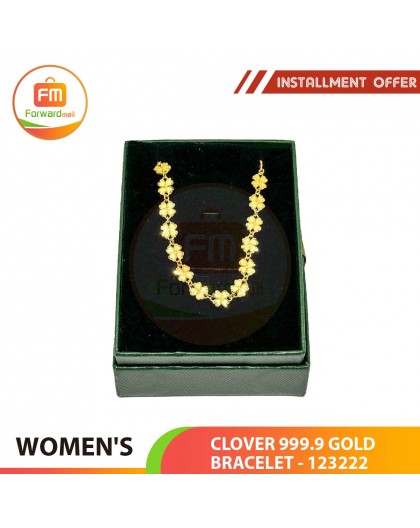 WOMEN'S CLOVER 999.9 GOLD BRACELET - 123222: 17cm / 1.73錢(6.49gr)