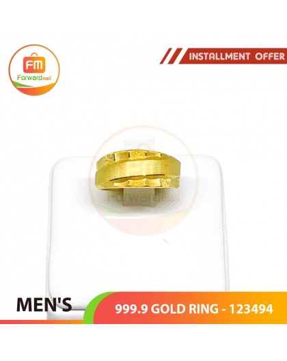 MEN'S 999.9 GOLD RING - 123494: 2.50 錢(9.38gr)