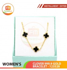 WOMEN'S CLOVER 999.9 GOLD BRACELET - 123528: 18cm / 1.11錢(4.16gr)