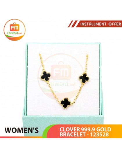 WOMEN'S CLOVER 999.9 GOLD BRACELET - 123528: 18cm / 1.11錢(4.16gr)