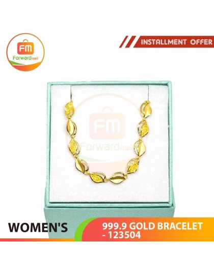 WOMEN'S 999.9 GOLD BRACELET - 123504: 18cm / 2.06錢(7.73gr)