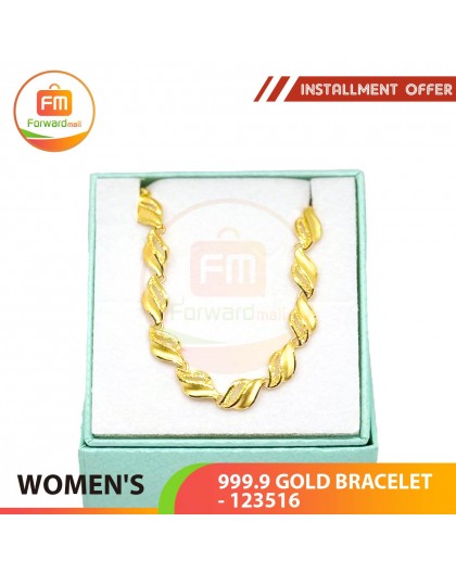 WOMEN'S 999.9 GOLD BRACELET - 123516: 17.5cm / 3.04錢(11.40gr)