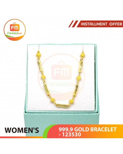 WOMEN'S 999.9 GOLD BRACELET- 123530: 18cm/2.39 錢(8.96gr)