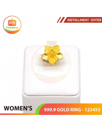 WOMEN'S 999.9 GOLD RING - 123453: 1.54 錢(5.78gr)