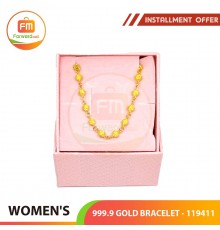 WOMEN'S 999.9 GOLD BRACELET - 119411: 17.5cm / 2.49錢 (9.34gr)