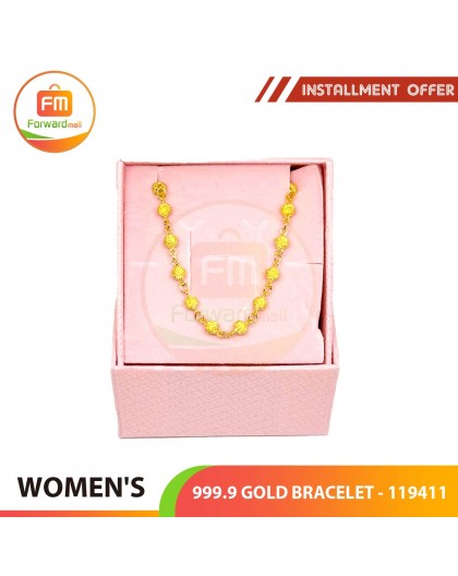 WOMEN'S 999.9 GOLD BRACELET - 119411: 17.5cm / 2.49錢 (9.34gr)