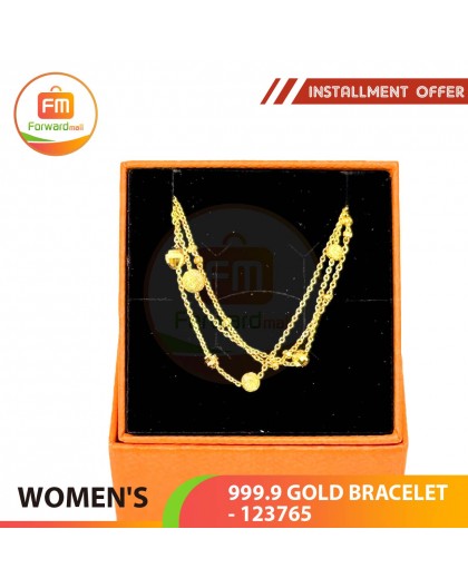 WOMEN'S 999.9 GOLD BRACELET - 123765: 18.5cm / 1.36錢 (5.10 gr)