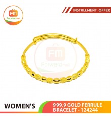 WOMEN'S 999.9 GOLD FERRULE BRACELET - 124244: 5.06錢 (18.97 gr)