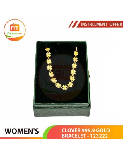 WOMEN'S CLOVER 999.9 GOLD BRACELET - 123222: 17cm