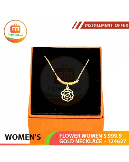 FLOWER WOMEN'S 999.9 GOLD NECKLACE  - 124627: 38cm / 1.04錢 (3.90 gr)