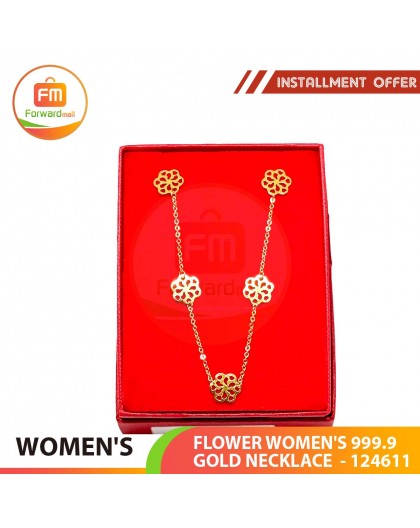 FLOWER WOMEN'S 999.9 GOLD NECKLACE  - 124611: 38cm / 1.74錢 (6.53 gr)