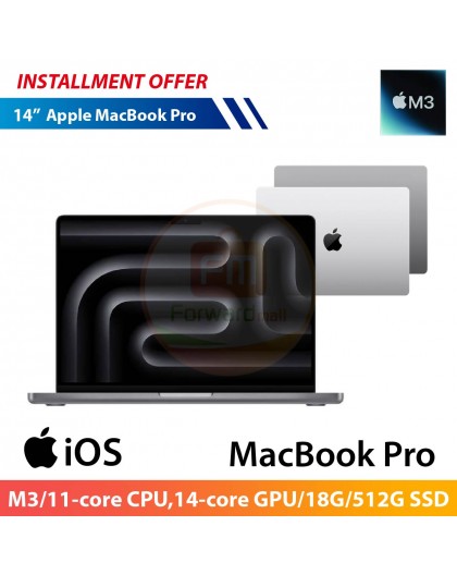 Apple MacBook Pro 14"(M3/11‑core CPU,14‑core GPU/18G/512G SSD)