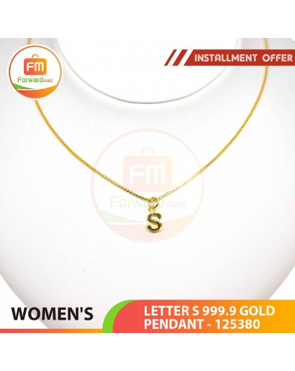 LETTER S 999.9 GOLD PENDANT - 125380