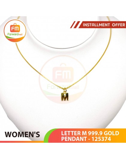 LETTER M 999.9 GOLD PENDANT - 125374