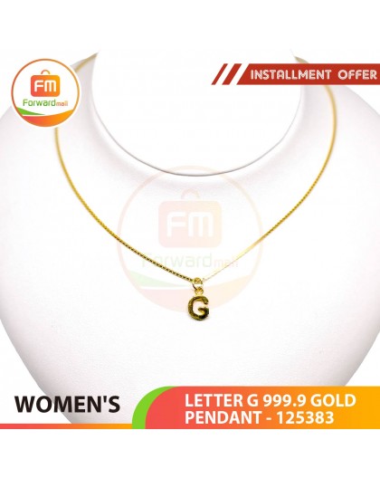 LETTER G 999.9 GOLD PENDANT - 125383