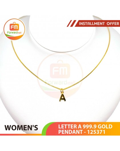 LETTER A 999.9 GOLD PENDANT - 125371