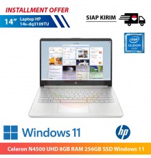 【IND】Laptop HP 14s-dq3109TU Celeron N4500 UHD 8GB RAM 256GB SSD Windows 11 14 inch Intel