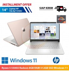 【IND】Laptop HP 14s-fq1135AU Ryzen 5 5500U Radeon 8GB RAM 512GB SSD Windows 11 14 Inch AMD