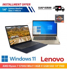 【IND】Lenovo IdeaPad Slim 3 14ALC6 AMD Ryzen 7 5700U Win11 8GB 512GB SSD 14" FHD