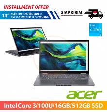 【IND】ACER 2 IN 1 ASPIRE SPIN 14 ASP14-51MTN-351C 14" WUXGA (Intel Core 3/100U/16GB/512GB SSD)