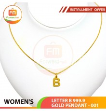 LETTER B 999.9 GOLD PENDANT - 001