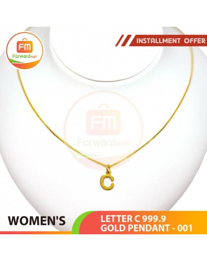 LETTER C 999.9 GOLD PENDANT - 001