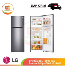 【IND】LG 2 Pintu 225L - 209L Top Freezer Fridge GN-B222SQIB