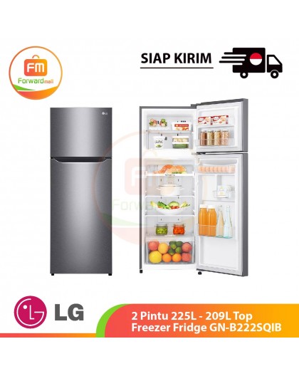 【IND】LG 2 Pintu 225L - 209L Top Freezer Fridge GN-B222SQIB