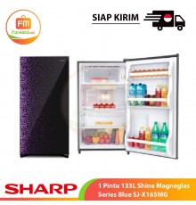 【IND】SHARP 1 Pintu 133L Shine Magneglas Series Blue SJ-X165MG