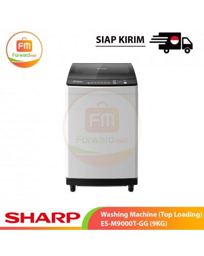 【IND】Sharp Washing Machine (Top Loading) ES-M9000T-GG (9KG)