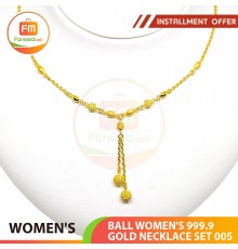 BALL WOMEN'S 999.9 GOLD NECKLACE SET 005: 42cm