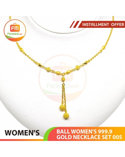 BALL WOMEN'S 999.9 GOLD NECKLACE SET 005: 42cm