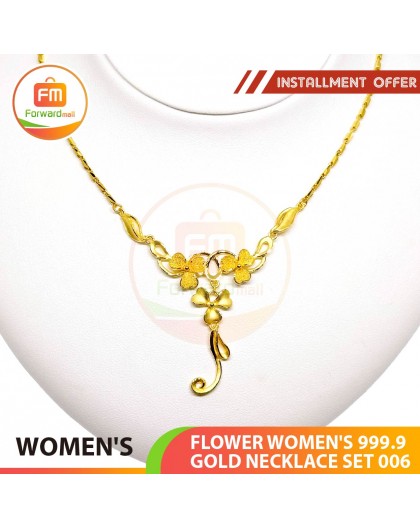 FLOWER WOMEN'S 999.9 GOLD NECKLACE SET 006: 42cm