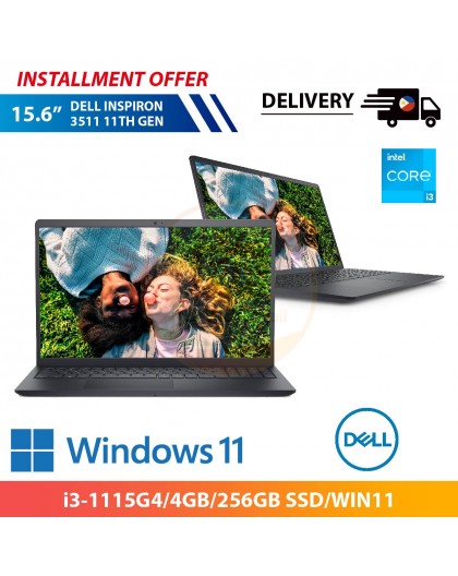 【PHIL】DELL INSPIRON 3511 11TH GEN 15.6" (i3-1115G4/4GB/256GB SSD/WIN11)