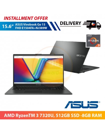 【PHIL】ASUS Vivobook Go 15 FHD E1504FA+NJ389W, 15.6-inch (AMD RyzenTM 3 7320U, 512GB SSD -8GB RAM)