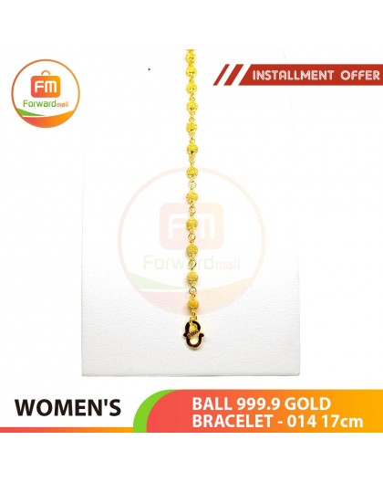 BALL 999.9 GOLD BRACELET - 014: 17cm