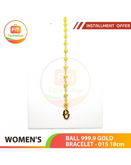 BALL 999.9 GOLD BRACELET - 015: 18cm