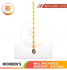 BALL 999.9 GOLD BRACELET - 016: 19cm