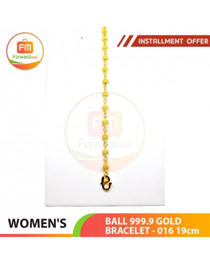 BALL 999.9 GOLD BRACELET - 016: 19cm