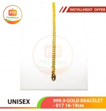 UNISEX 999.9 GOLD BRACELET - 017: 16-19cm