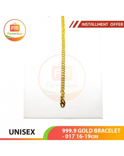 UNISEX 999.9 GOLD BRACELET - 017: 16-19cm