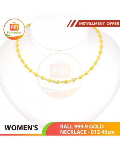 BALL 999.9 GOLD NECKLACE - 012: 45cm