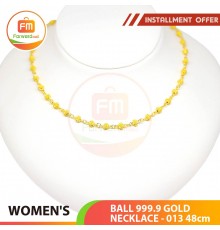 BALL 999.9 GOLD NECKLACE - 013: 48cm