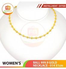 BALL 999.9 GOLD NECKLACE - 014: 51cm