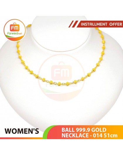 BALL 999.9 GOLD NECKLACE - 014: 51cm