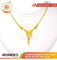 FLOWER WOMEN'S 999.9 GOLD NECKLACE SET 007: 42cm