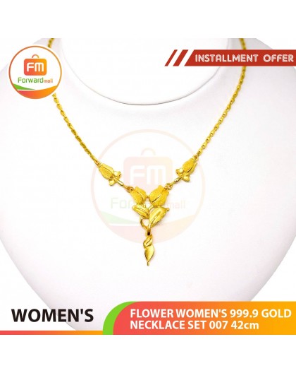 FLOWER WOMEN'S 999.9 GOLD NECKLACE SET 007: 42cm